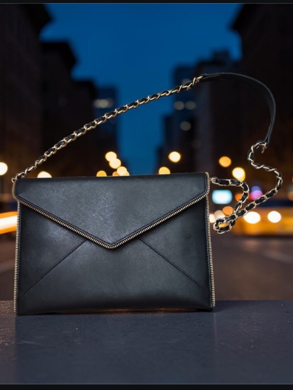 Rebecca Minkoff Leo Envelope Clutch with Gold Trim